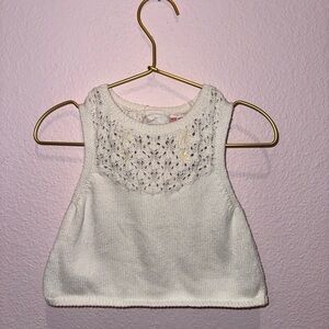 Zara White Knit Baby Sweater Tank